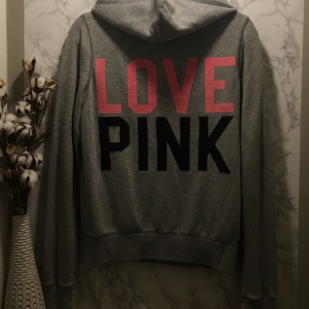 VS Pink Zip Up Hooded Sweater